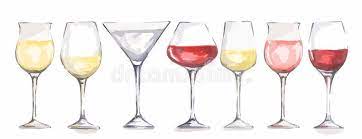 Watercolor Wine Glasses Set Beautiful Glasses For Decoration Menu In Restaurant Ad Set Beautiful Glasses Wate Wine Painting Wine Glass Wine Glasses