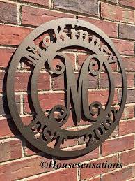 Mckinnev Family Established Sign Family Name Signs Last Etsy Custom Family Signs Metal Monogram Door Hanger Name Signs