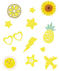 Yellow Aesthetic Stickers Set Pack Sunflower Pineapple Lemon Stars Cute Kawaii Sticker In 2020 Aesthetic Stickers Yellow Aesthetic Kawaii Stickers