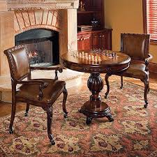 Windsor Game Table And Leather Chairs Frontgate Game Room Furniture Chess Board Table Chess Table