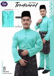 Baju melayu hijau serindit book. Baju Melayu Tradisional Mint Green Wni Fashion