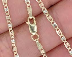 Solid 14K Tri-tone Gold Valentino Diamond Cut Chain 2mm, Ladies Tri-tone  Gold Necklace, Ladies Gold Chain, 14K White Rose Yellow Gold Chain