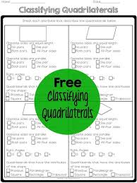 Free Quadrilaterals Printable For Teaching Geometry Third Grade Geometry Teaching Geometry Fifth Grade Math