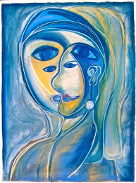 Appropriation Of Vermeer S Girl With A Pearl Earring 30 22 Soft Pastels Girl With Pearl Earring Art Parody Vermeer Paintings