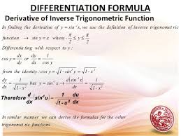 Lesson 12 Derivative Of Inverse Trigonometric Functions