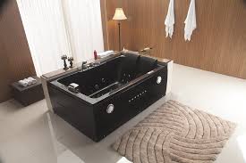 black 2 person indoor whirlpool hot tub