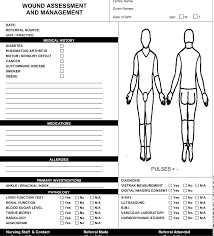 wound chart template assessment chart for wound management