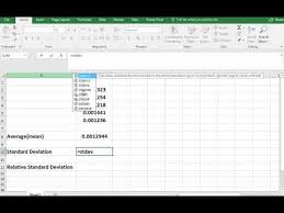Statistical Analysis Mean Sd And Rsd In Excel Youtube