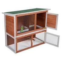COZIWOW 2-Tier Wooden Rabbit Hutch Bunny Cage Enclosure Outdoor Run  CW12T0481