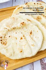 Middle eastern flatbread with zaatar seasoning recipe by. No Knead Flatbread Recipe Veena Azmanov
