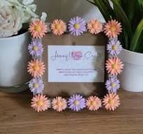 Colourful Resin Daisy Square Photo Frame 4 x 4 inches