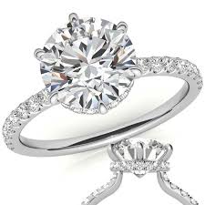 While we process your order. Round 6 Prong Hidden Halo H A Moissanite Engagement Ring Enr623 Moissaniteco Com