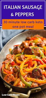 A Family Favorite This Italian Sausage Peppers And Onions Recipe Incorporates A Little Marinara To Italian Sausage Recipes Easy One Pot Meals Stuffed Peppers