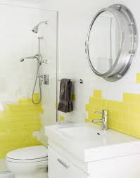 Tile is the most awesome material for right into wall with attached shower, it has mirror and compartment to store your bath stuff. 75 Beautiful Yellow Tile Bathroom Pictures Ideas July 2021 Houzz