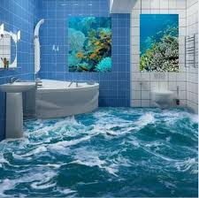 The advantage of villeroy & boch's bathroom planner is that you do not need to download any software. Amazon Com Mznm Custom 3d Floor Mural Wallpaper Sea Water Wave Bathroom 3d Floor Mural Pvc Waterproof Self Adhesive Vinyl Wallpaper Home Decor 120x100cm Home Kitchen