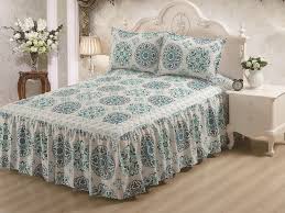 Best box spring covers with pleated corners. Glory Home Design Hailey Panel Bed Skirt Blue Queen Size Bedspread Bedskirt Sophisticated Bedroom