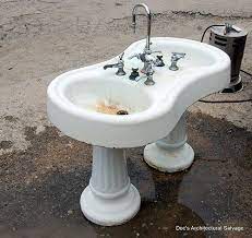 Beautiful kohler circa 1930 spring green? Antique Double Basin Double Pedestal Kohler Cast Iron Sink Vintage Plumbing Small Bathroom Pictures Small Bathroom Tiles Bathroom Accessories Luxury