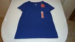 Womens Mossimo Short Sleeve V Neck T Shirt Blue Diamond