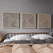Mountains Wooden Wall Art Set Large Modern Wood Wall Hangings Set Of 2 Wood Wall Arts Modern Wood Wall Art Set In 2021 Wood Wall Art Mountain Wood Wall Art Wooden Wall Art