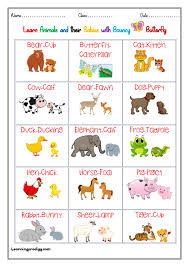 … do your little ones love animals? Animals And Babies Young Ones Chart With Pictures Learningprodigy Charts