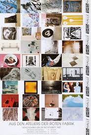 aus den ateliers der roten fabrik 14 november bis 28 november 1987 aktionsraum junger schweizer kunst shedhalle resul event poster photo wall atelier