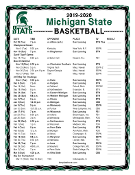 Jack breslin student events center. Printable 2019 2020 Michigan State Spartans Basketball Schedule