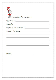 Letter Writing With Dr Seuss Letter Writing Template Writing Printables Writing Templates