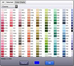 25 Comprehensive Cosmo Floss Color Chart