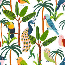 Tropical Bird Species Bird Painting Parrot Peacock Etsy Nursery Animal Prints Birds Painting Bird Illustration