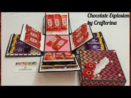 Chocolate Explosion Box How To Make Explosion Box Exploading Box Surprise Box Chocates Youtube Explosion Box Explosion Box Tutorial Exploding Box Card
