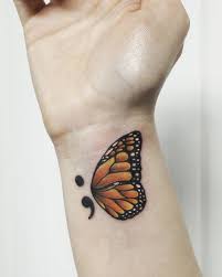 Semicolon With A Bird Wing Instead Wrist Tattoos For Guys Unique Semicolon Tattoos Tattoos