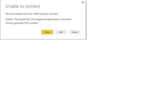Isolved go app unable to communicate with server. Microsoft Sql The Target Principal Name Is Incorr Microsoft Power Bi Community
