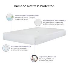 This mattress pad will cover and protect a mattress, but it is not waterproof. Protect A Bed Bamboo Hypoallergenic Waterproof Mattress Pad Protector