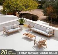 Luxury Outdoor Furniture Garden Patio Teak Wood Sofa Set for Home Hotel  Villa