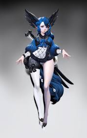 Blue Hair Brandon Jeung Character Illustration Female Character Design Character Art