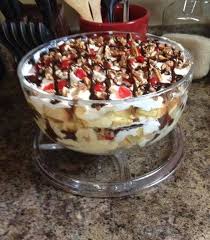 Ingredients 1 Box Yellow Cake Mix Or Angel Food Cake Mix 1 Lg Pkg Banana Pudding 3 Large Bananas Punch Bowl Cake Recipe Banana Pudding Punch Bowl Cake