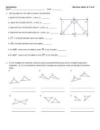 One way to think about triangle congruence is to imagine they are made of cardboard. Geometry Review Quiz 4 1 4 3 Name Date Use The Figure
