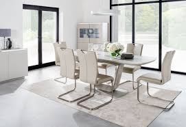 2000 baker road high point, nc 27260. Vida Living Lazzaro 160cm 200cm White High Gloss Extending Dining Table And Taupe Chairs Cfs Furniture Uk