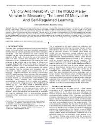 Self efficacy is really about what you believe. Http Www Ijstr Org Final Print Feb2020 Validity And Reliability Of The Mslq Malay Version In Measuring The Level Of Motivation And Self Regulated Learning Pdf