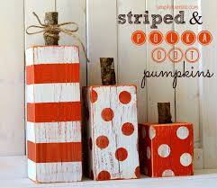 4x4 Post Striped Polka Dot Wood Pumpkins Old Salt Farm Fall Decor Diy Fall Crafts Diy Diy Fall