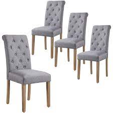 With their comfortable upholstered design, they provide a welcome place to eat and chat with others over food or for any other reason. Yaheetech Dining Chairs Fabric Upholstered Dining Chair Classic High Back Padded Dining Chairs Button Tufted Parsons Buy Online In Czech Republic At Desertcart Productid 217460473