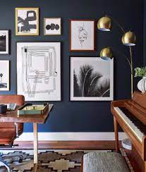 How To Make A Dark Room Feel Lighter And Brighter Emily Henderson Office Wall Colors Dark Room Blue Accent Walls