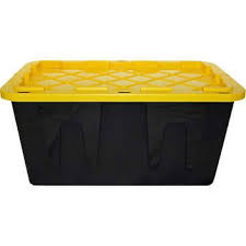 Black And Yellow Storage Bins 27 Gallon Plastic Storage Bin With Lid 27 Gallon Black And Yellow Storage Bins With Lids Plastic Storage Bins Plastic Storage