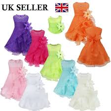 Details About Uk Infant Baby Wedding Flower Girl Dress Children Pageant Party Princess Dresses