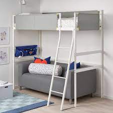 Ein hochbett ist eine andere art kombibett. Vitval Hochbettgestell Weiss Hellgrau 90x200 Cm Ikea Deutschland