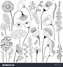 Maybe you would like to learn more about one of these? Set Of Abstract Flowers In Black And White Flower Drawing Abstract Flowers Flower Doodles