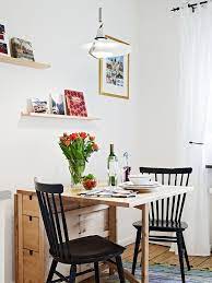 Drop one leaf and push it against the wall to create a makeshift desk, drop both leaves to create a tv stand or. How To Choose Dining Tables For Small Spaces