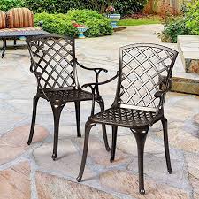 Amazon Com Giantex Aluminum Arm Dining Chairs Set Of 2 Durable Cast Solid Construction Outdoor Patio Patio Furniture Sets Patio Dining Chairs Patio Dining