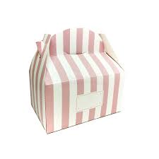 Cajas de chuches para regalar. Caja De Carton Vacia De Color Rosa Y Blanco A Rayas