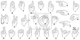 Many who are deaf or hard of hearing rely on sign language to communicate. Hand Sign Language Alphabet Collection Vector Line Illustration Leinwandbilder Bilder Rudiment Zahlen Griff Myloview De